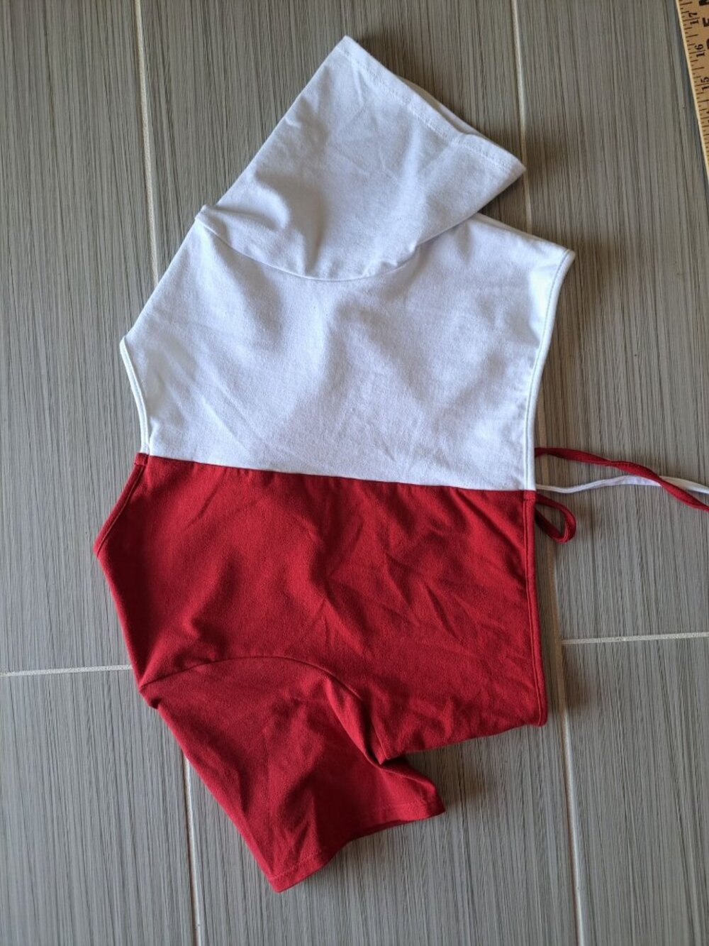 NEW IU Half-Red Half-White Crop Top XL Hype And Vice Front Tie Hoosiers College - Picture 7 of 8